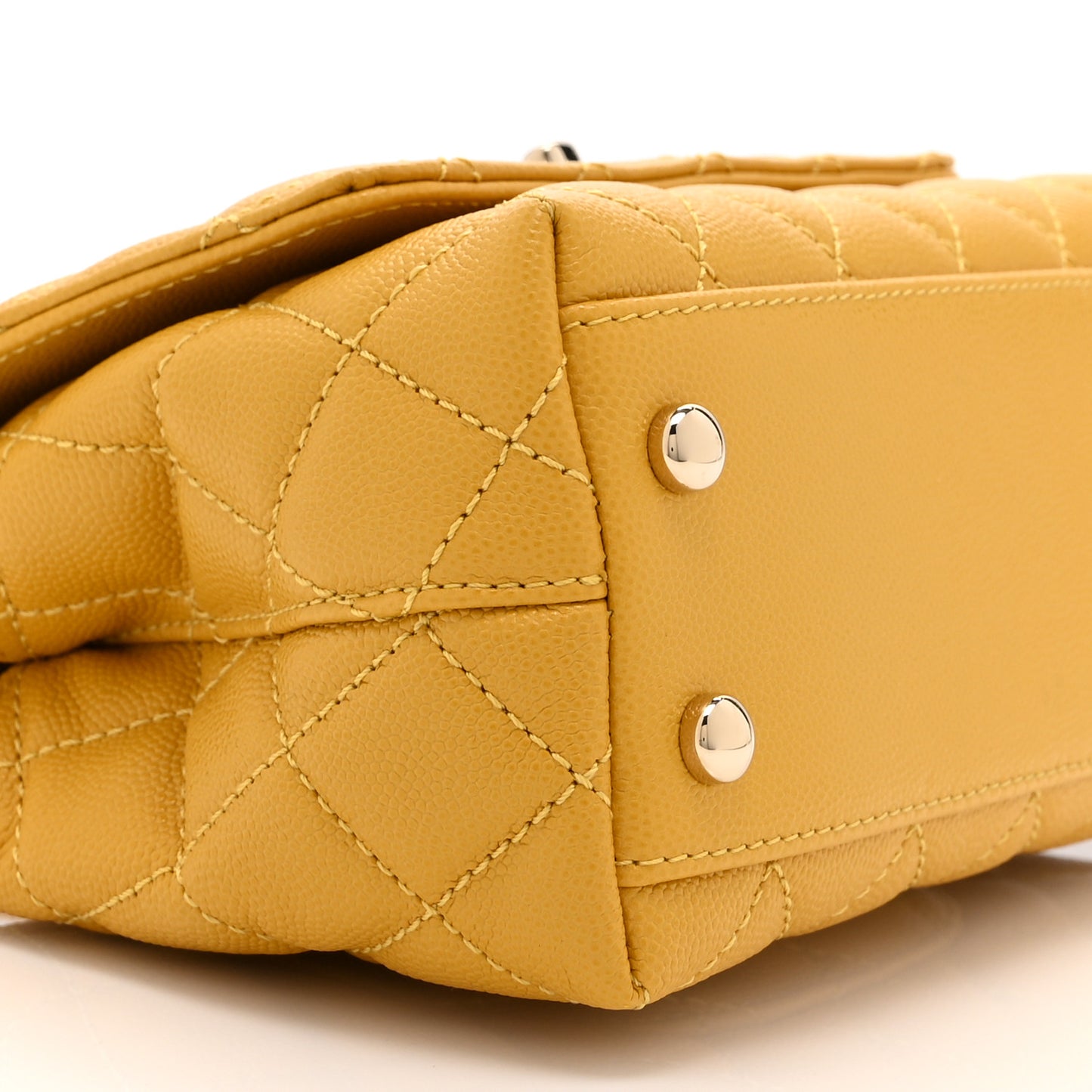Caviar Quilted Extra Mini Coco Handle Flap Yellow