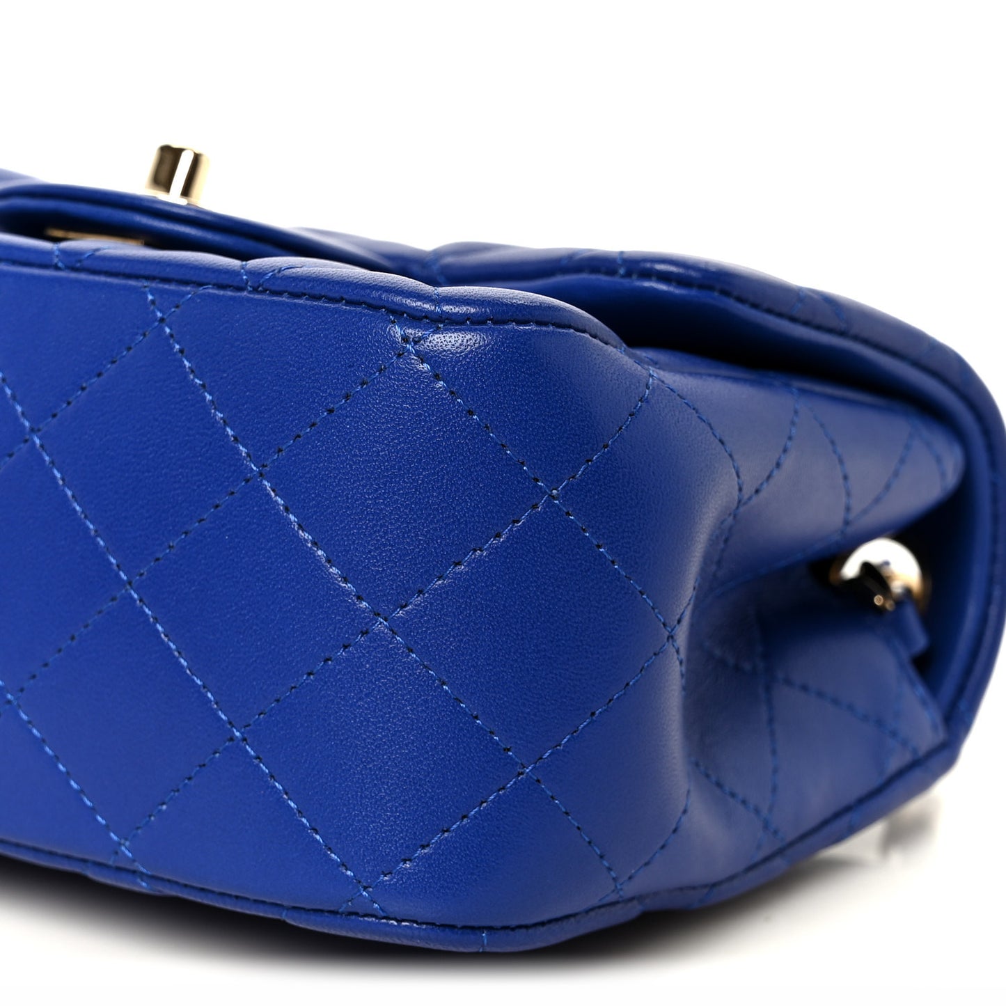 Lambskin Quilted Mini Square Flap Blue