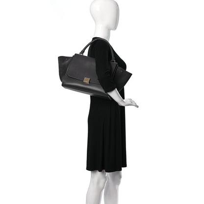 Celine Smooth Calfskin Suede Small Trapeze Grey 2 of 12