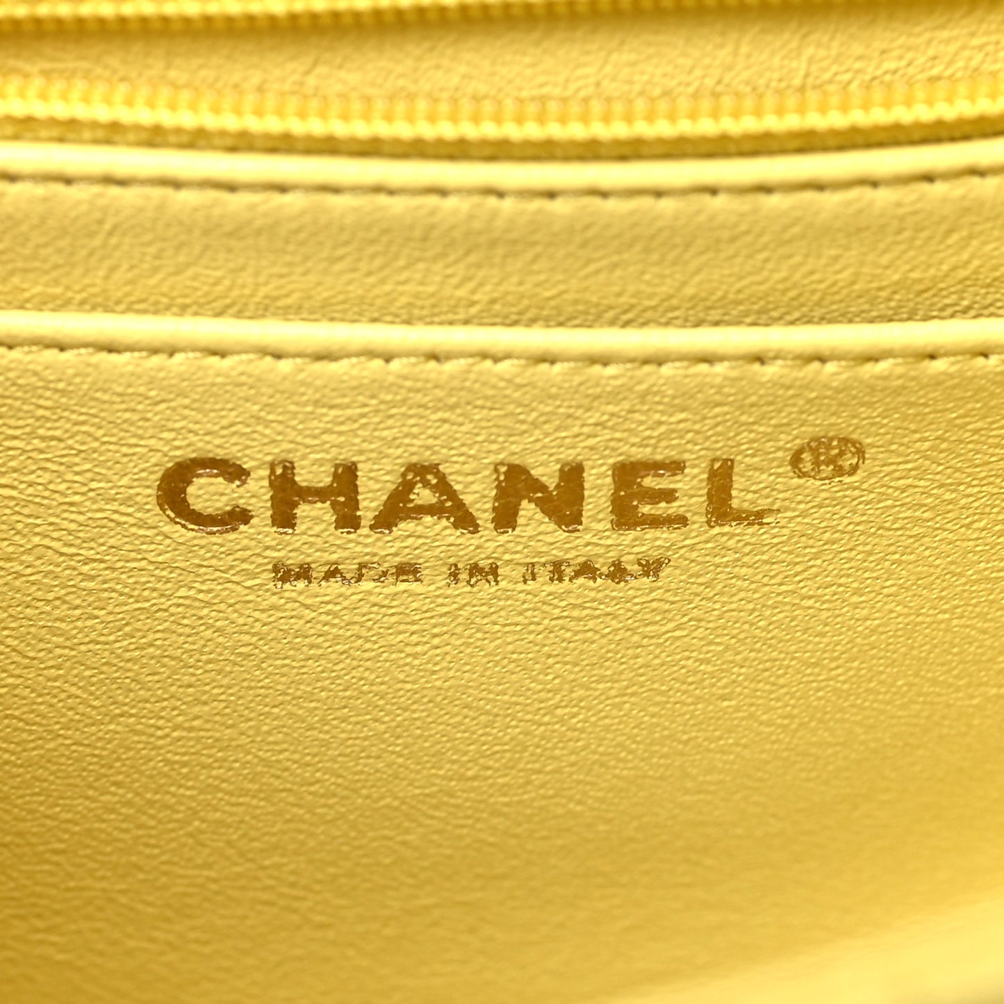 Lambskin Quilted Mini Square Flap Yellow