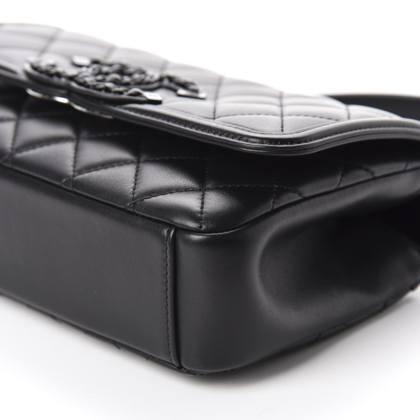 Lambskin Quilted Small CC Filigree Flap Black