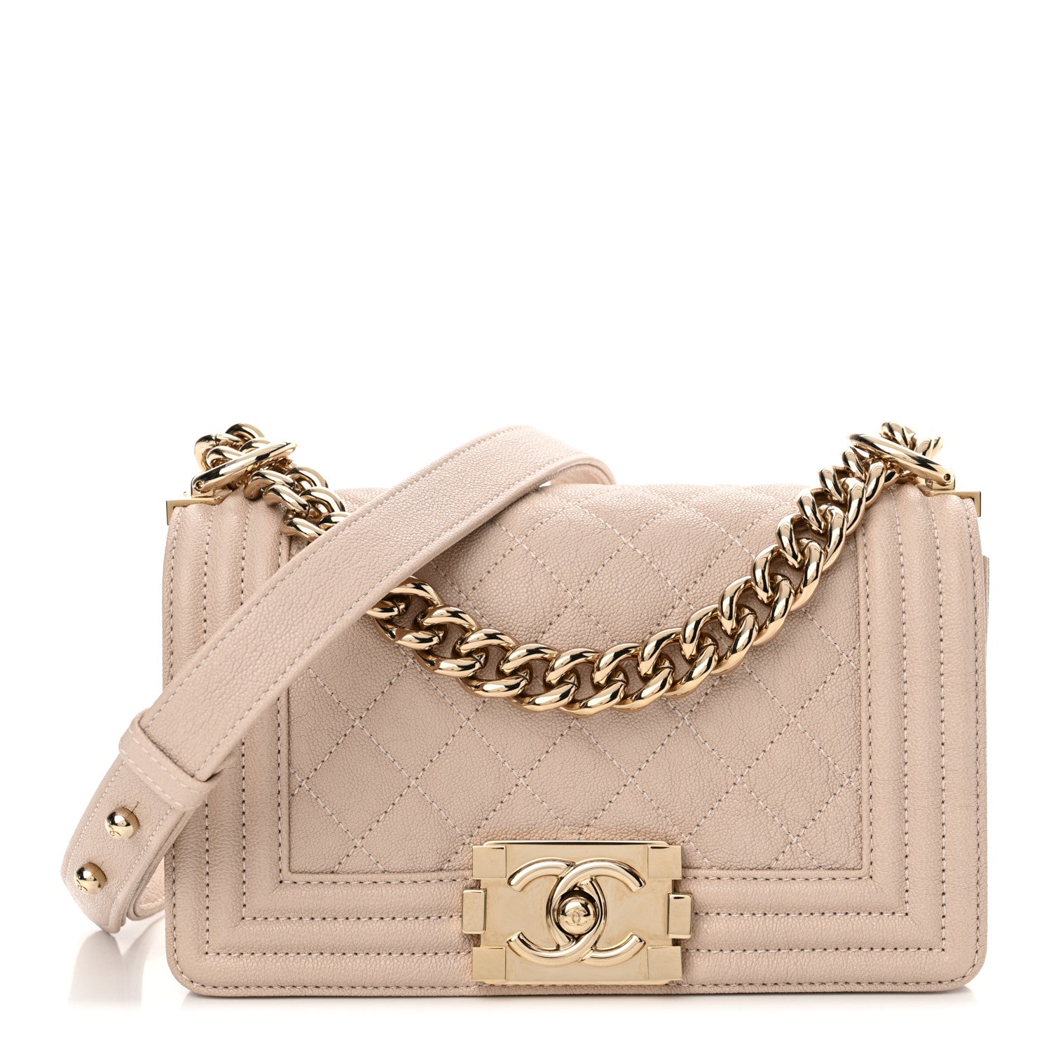 Chanel Caviar Quilted Small Boy Flap Light Beige 1 of 10