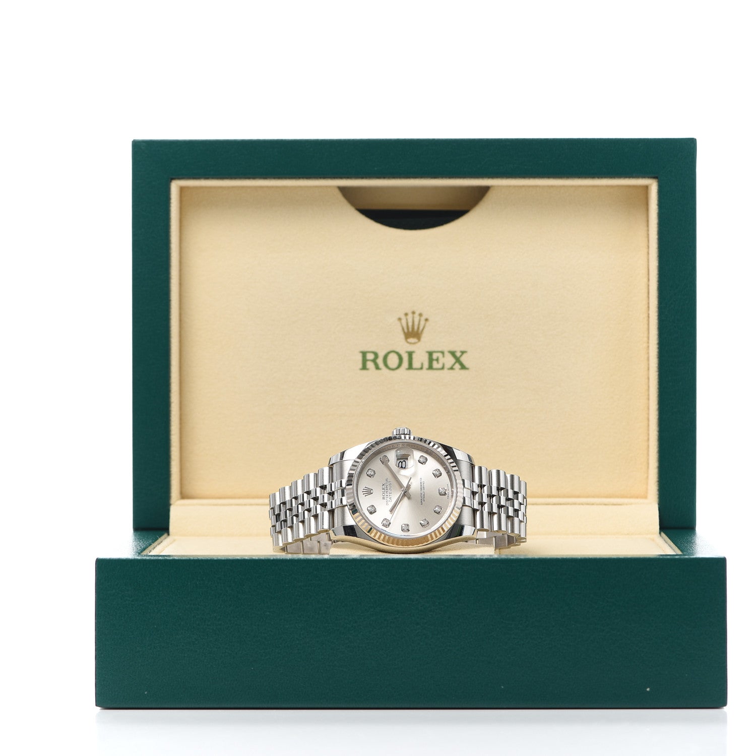 Rolex Stainless Steel 18K White Gold Diamond 36mm Oyster Perpetual Datejust Watch Silver 116234 6 of 6