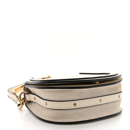 Chloe Calfskin Suede Small Nile Bracelet Bag Off White 4 of 10