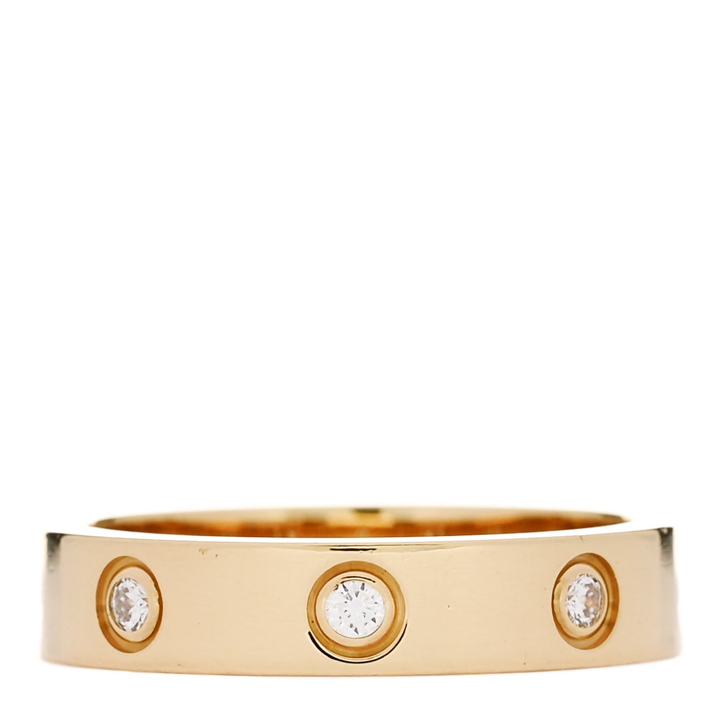 18K Yellow Gold 8 Diamond 4mm LOVE Wedding Band Ring 52 6