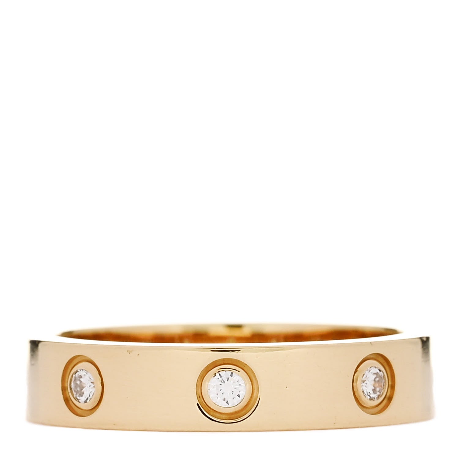 Cartier 18K Yellow Gold 8 Diamond 4mm LOVE Wedding Band Ring 52 6 3 of 5