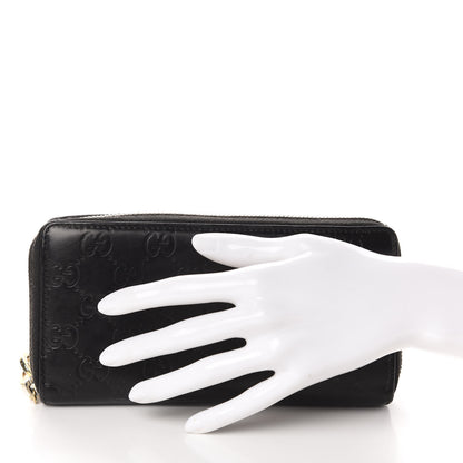 Gucci Guccissima Large Twins Zip Around Wallet Black 2 of 7