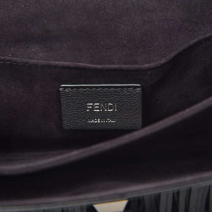 Fendi Vitello Century Opaco Monster Eyes Fringe Studded Kan I Shoulder Bag Black 6 of 7