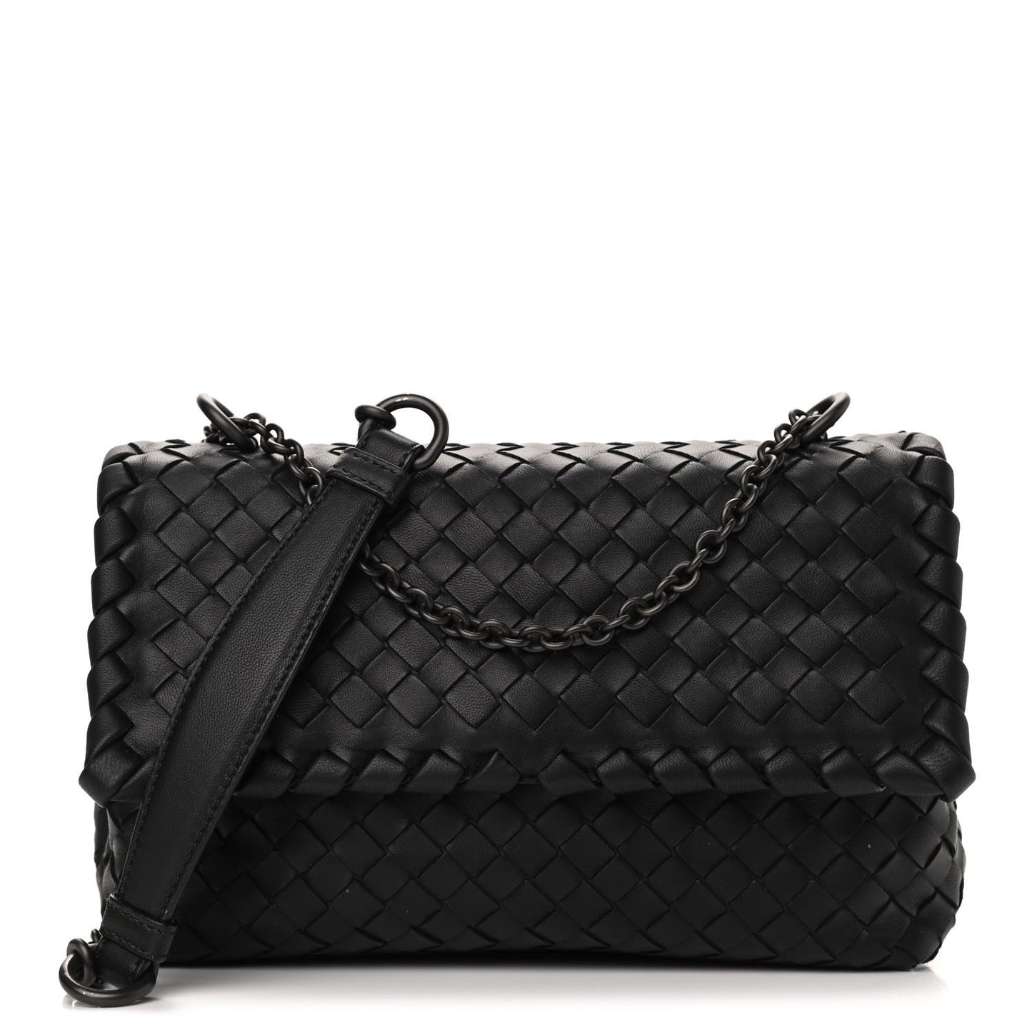 Nappa Intrecciato Baby Olimpia Shoulder Bag Black