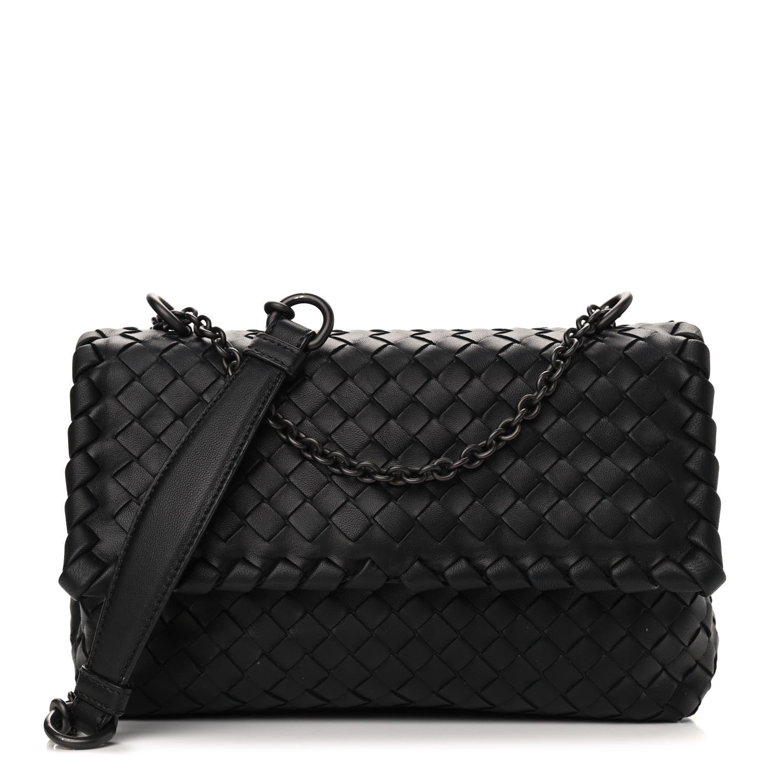 Bottega Veneta Nappa Intrecciato Baby Olimpia Shoulder Bag Black 1 of 11