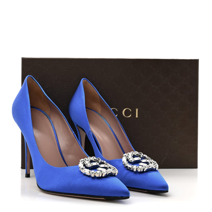 Gucci Satin Sparkling GG Pumps 38 Deep Zaffiro 12 of 12