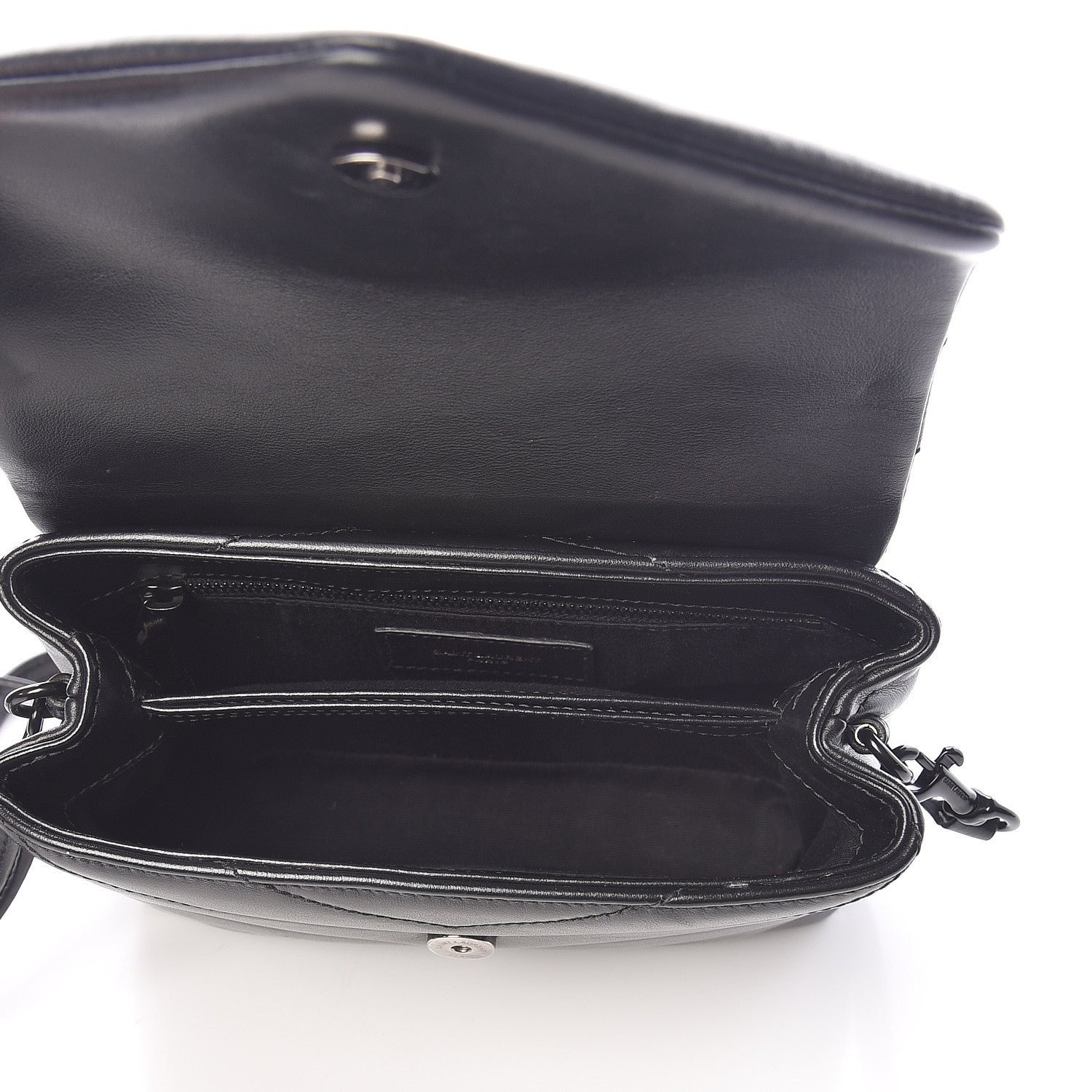 Saint Laurent Calfskin Y Quilted Monogram Toy Loulou Crossbody Bag Black 5 of 11
