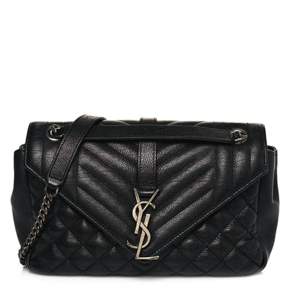 Saint Laurent Sheepskin Tri-Quilt Monogram Medium College Bag Black 1 of 20