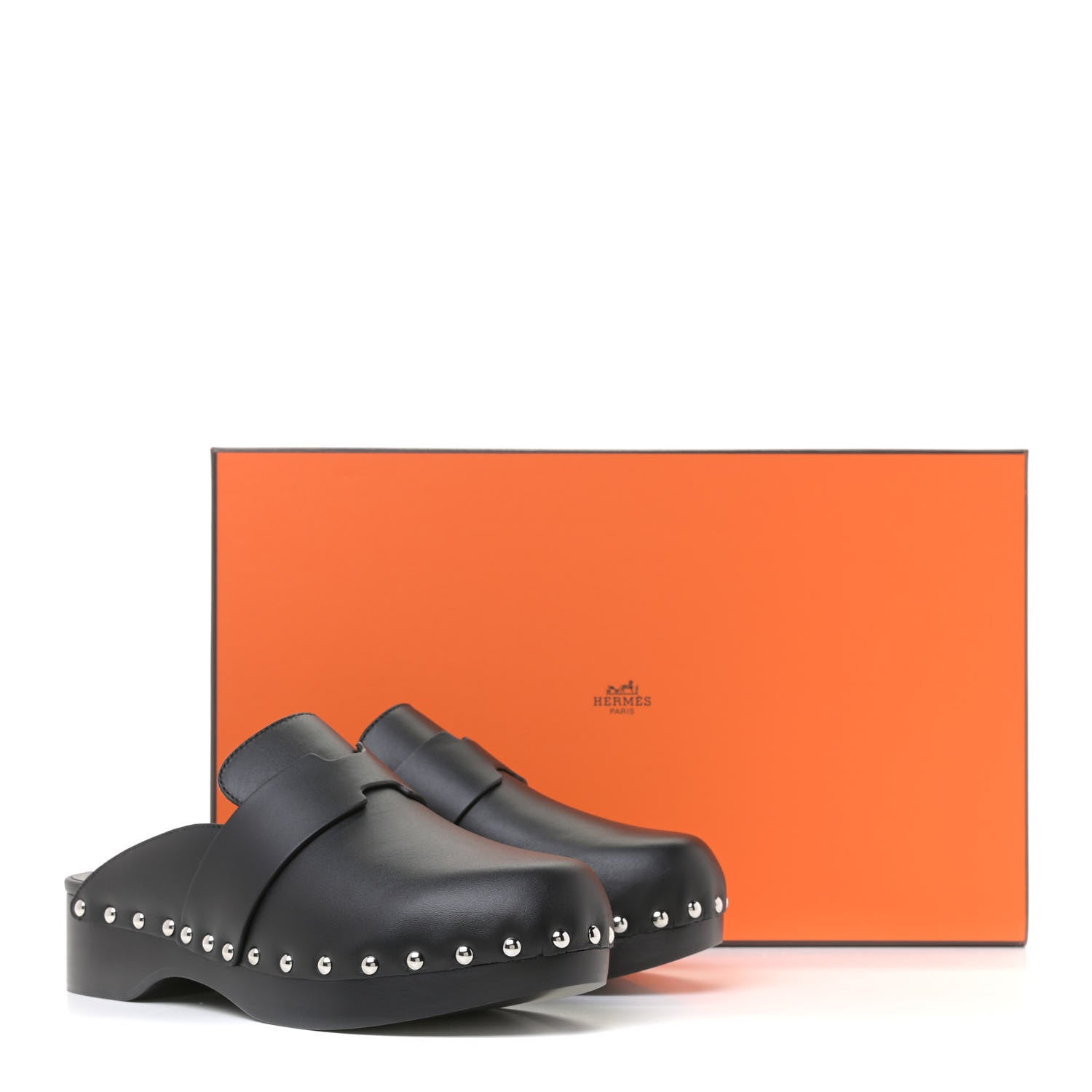 Hermes Calfskin Calya Mules 36 Black 10 of 10