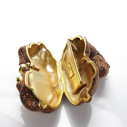 Judith Leiber Crystal Horse Minaudiere Clutch Bronze Gold 5 of 7