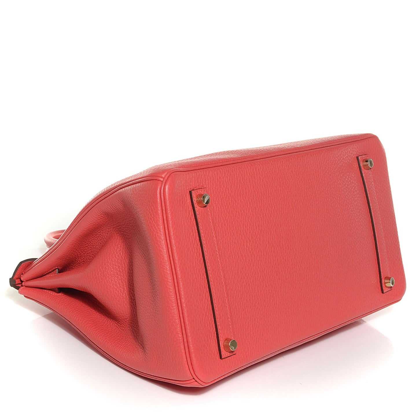 Taurillon Clemence Birkin 35 Rouge Pivoine