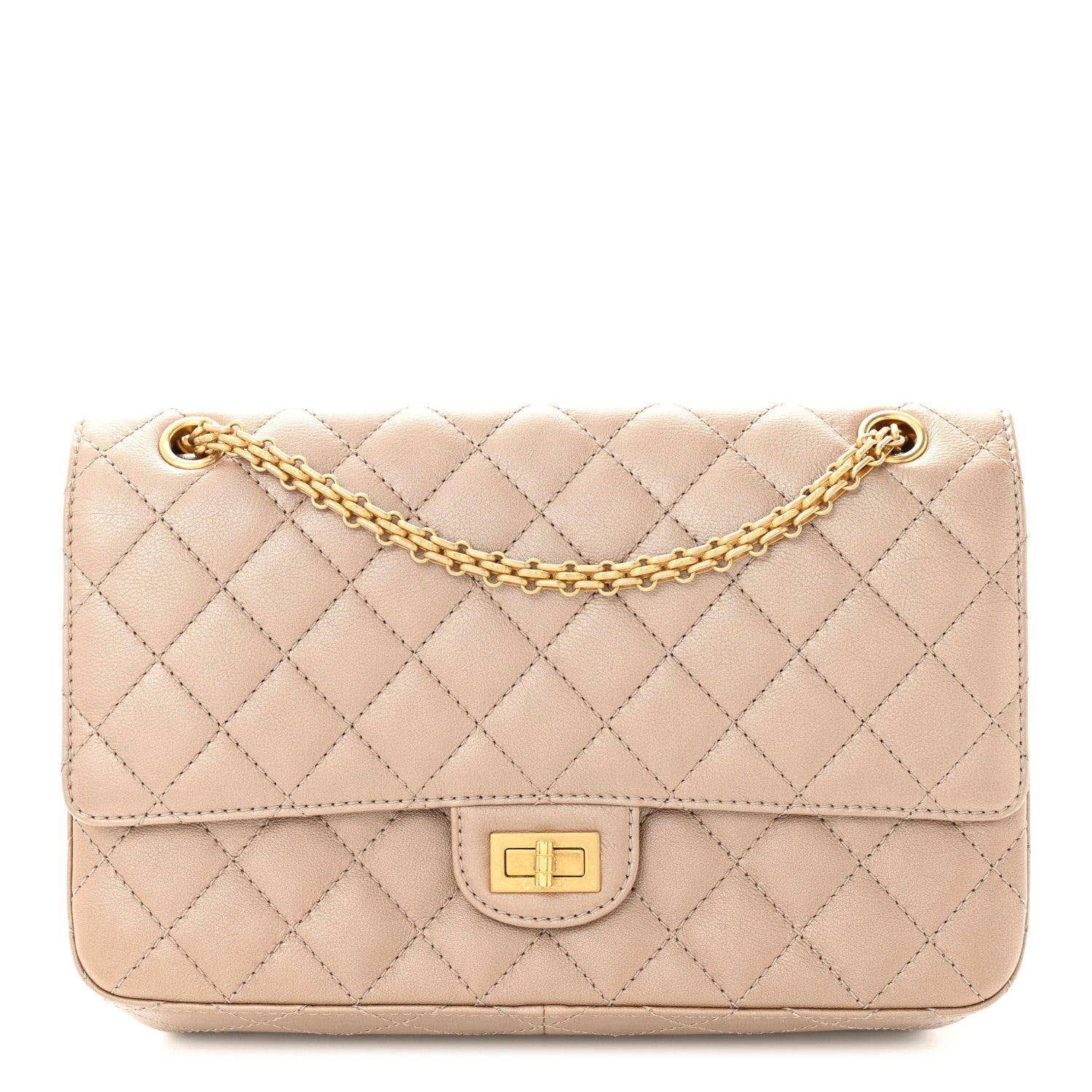 Chanel Metallic Calfskin Quilted 2.55 Reissue 226 Flap Dark Gold 1 of 12