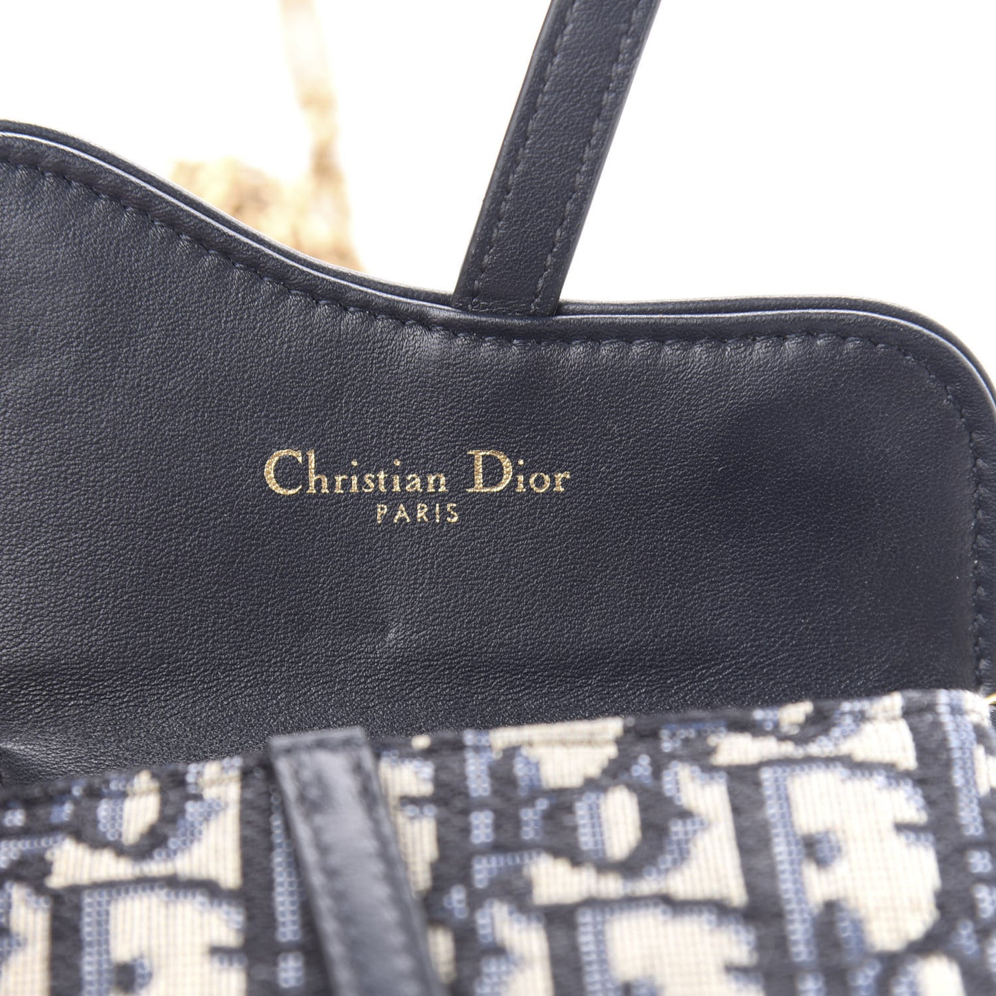 Oblique Nano Saddle Chain Pouch Blue
