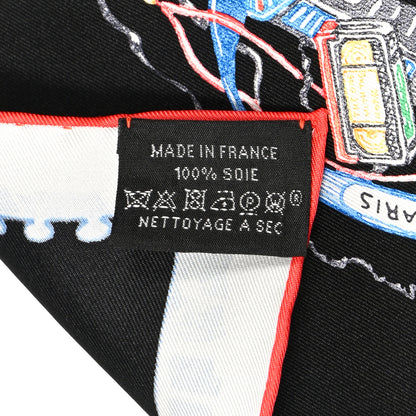 Hermes Silk Chevaloscope Scarf 90 Black Vert Multicolor 4 of 4