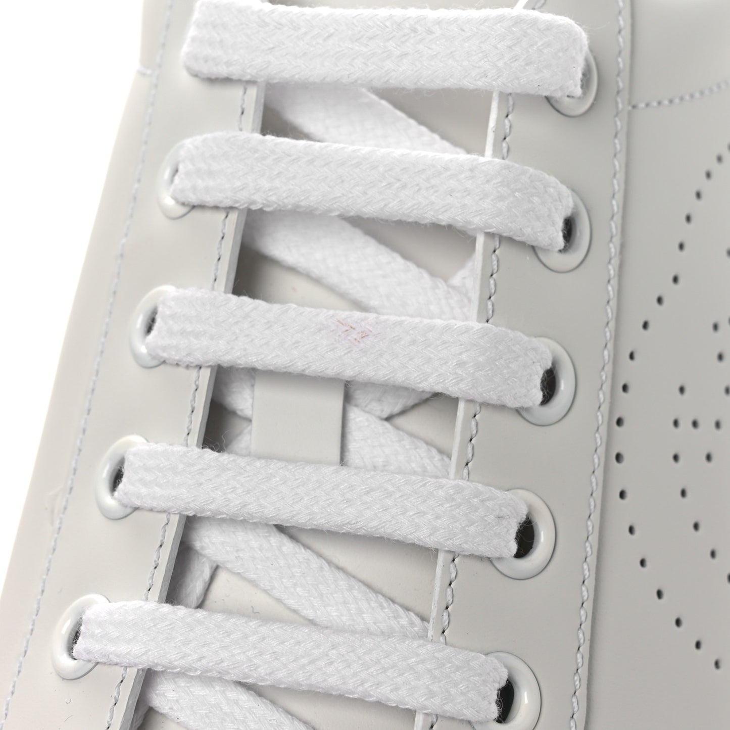 Calfskin Interlocking G Perforated Womens Ace Sneakers 38.5 White Grey Sky