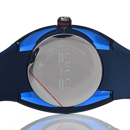 Gucci Stainless Steel Rubber 46mm Sync Web Quartz Watch Blue 5 of 8
