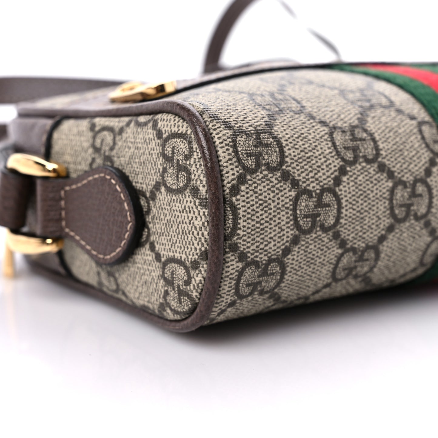 GG Supreme Monogram Web Mini Ophidia Shoulder Bag Brown