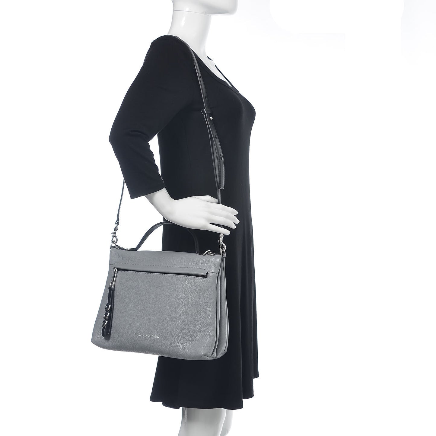 Calfskin Two Fold Shoulder Bag Rock Grey