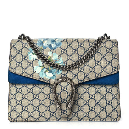 Gucci GG Supreme Monogram Blooms Medium Dionysus Shoulder Bag Beige Navy Vintage Blue 1 of 10