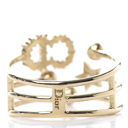 Christian Dior Metal Crystal Shiny-D Ring L Gold 4 of 5