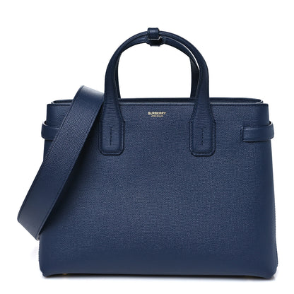 Burberry Derby Calfskin Vintage Check Medium Banner Tote Regency Blue 1 of 11