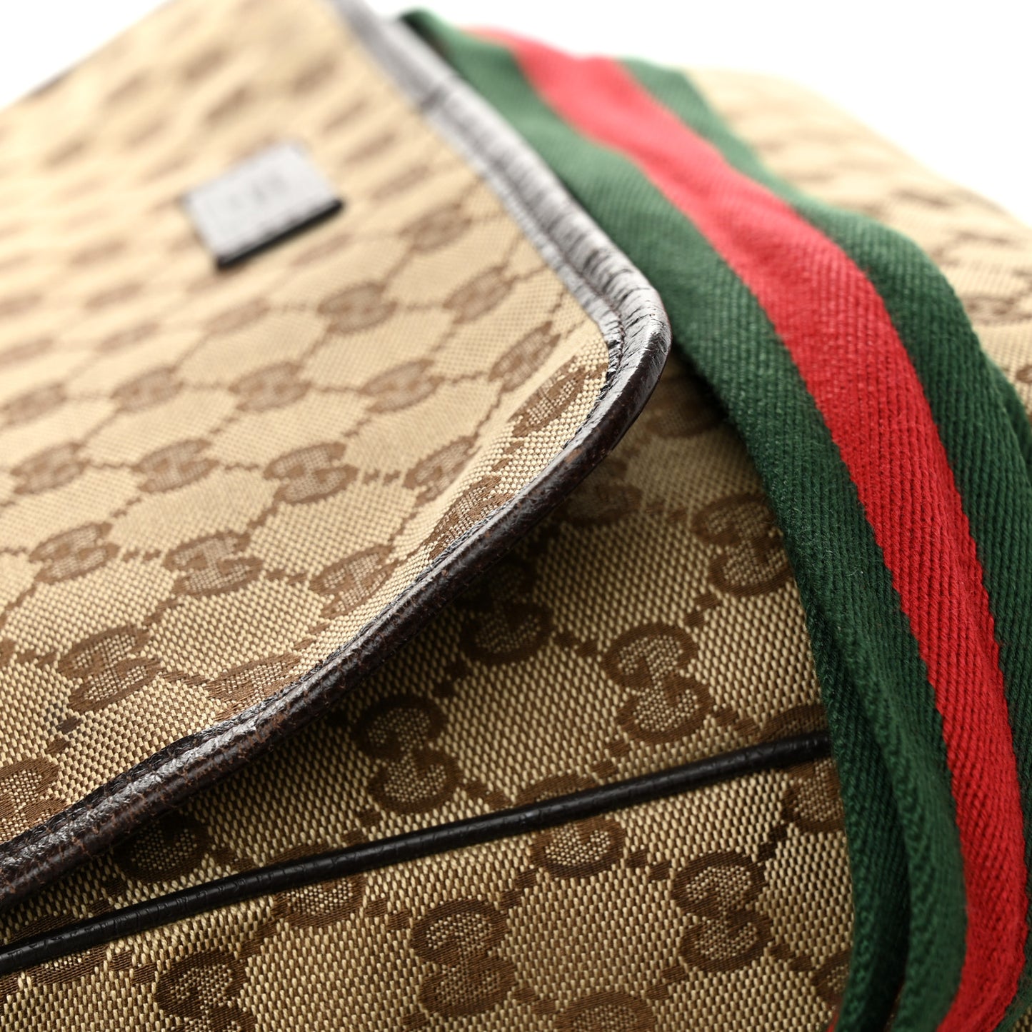 Monogram Web Medium Flap Messenger Beige Dark Brown