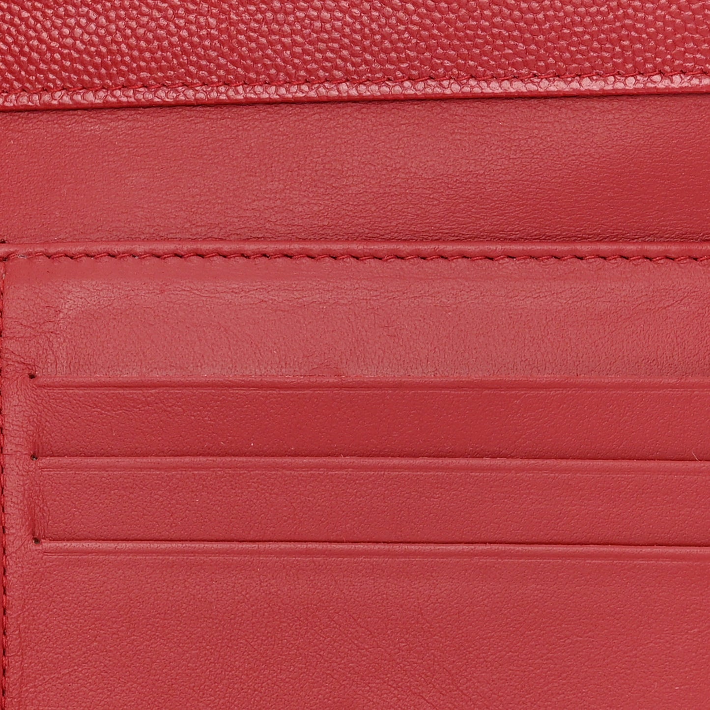 Caviar Quilted Compact Flap Wallet Dark Red