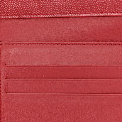 Chanel Caviar Quilted Compact Flap Wallet Dark Red 9 of 13