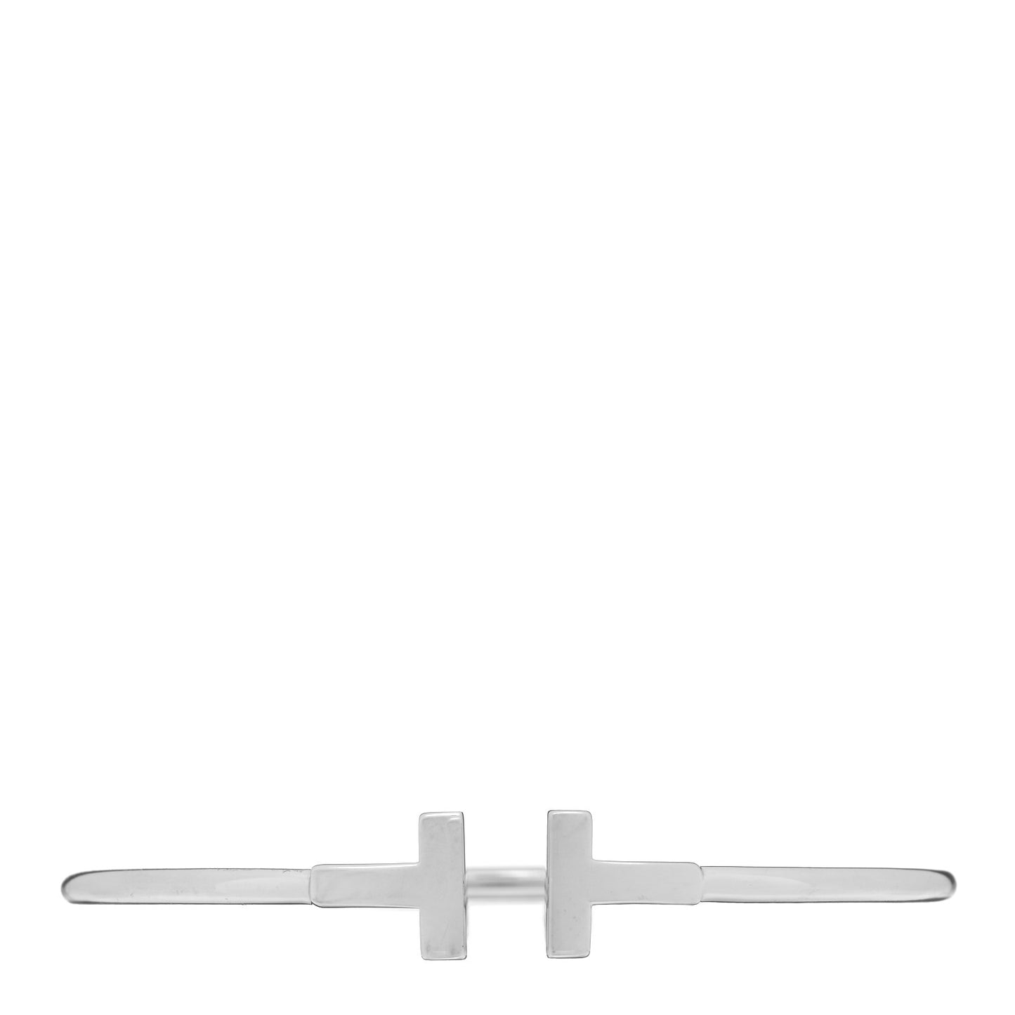 18K White Gold T Wire Bracelet