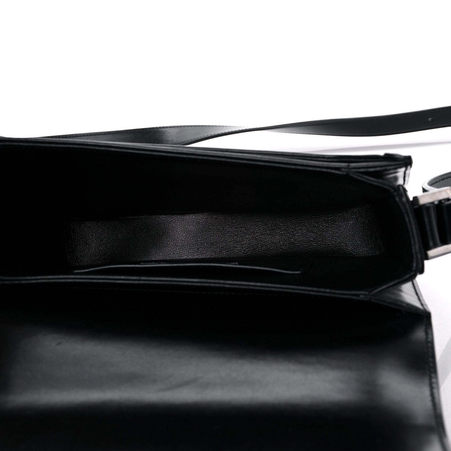 Saint Laurent Box Calfskin Monogram Medium Solferino Satchel Black 4 of 9