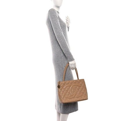 Chanel Caviar Quilted Medallion Tote Beige 2 of 11