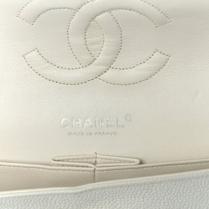 Chanel Caviar Quilted Medium Double Flap White 10 of 10