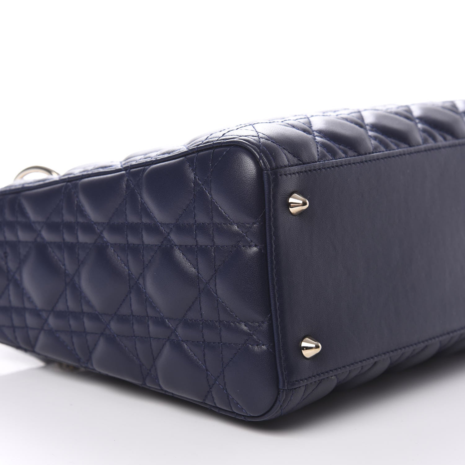 Christian Dior Lambskin Cannage Medium Lady Dior Navy Blue 9 of 13