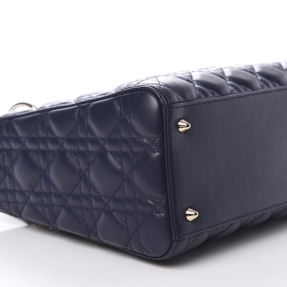 Christian Dior Lambskin Cannage Medium Lady Dior Navy Blue 9 of 13