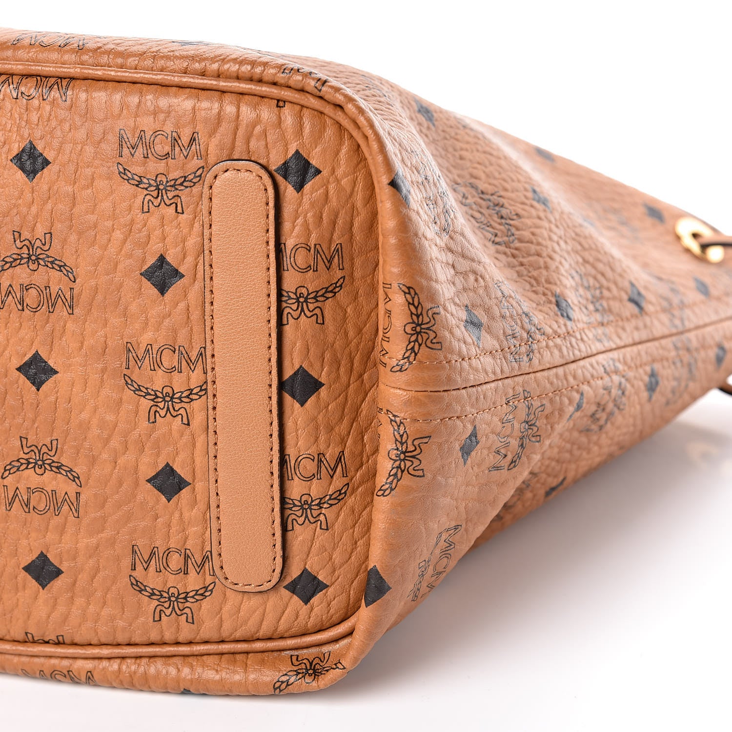 MCM Visetos Medium Liz Reversible Shopper Tote Cognac 10 of 15