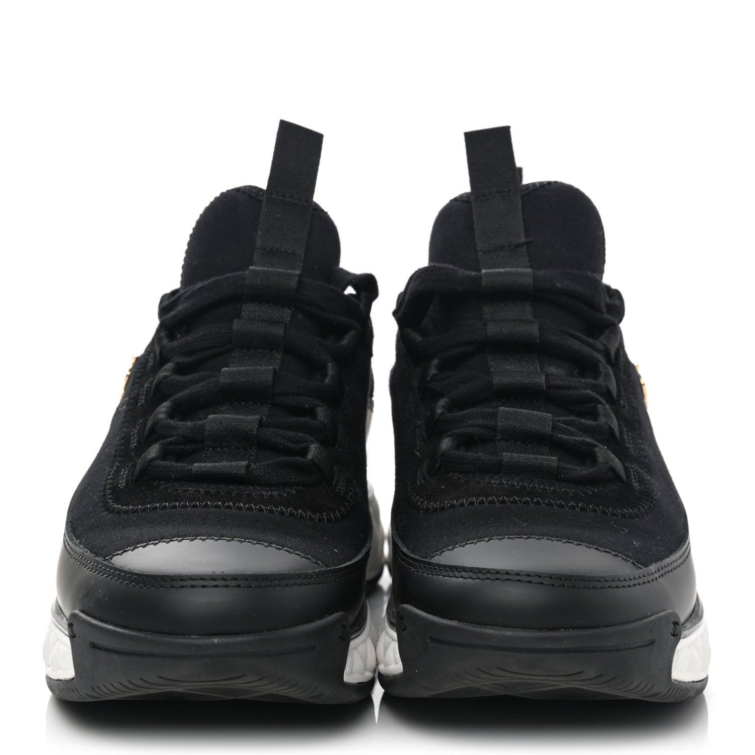 Chanel Velvet Calfskin Mixed Fibers CC Sneakers 37 Black 2 of 9