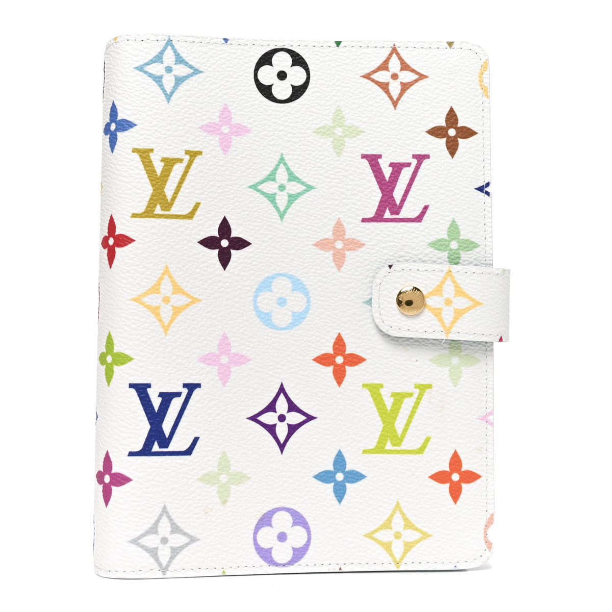 LV X TM Monogram Multicolor Agenda Cover MM White