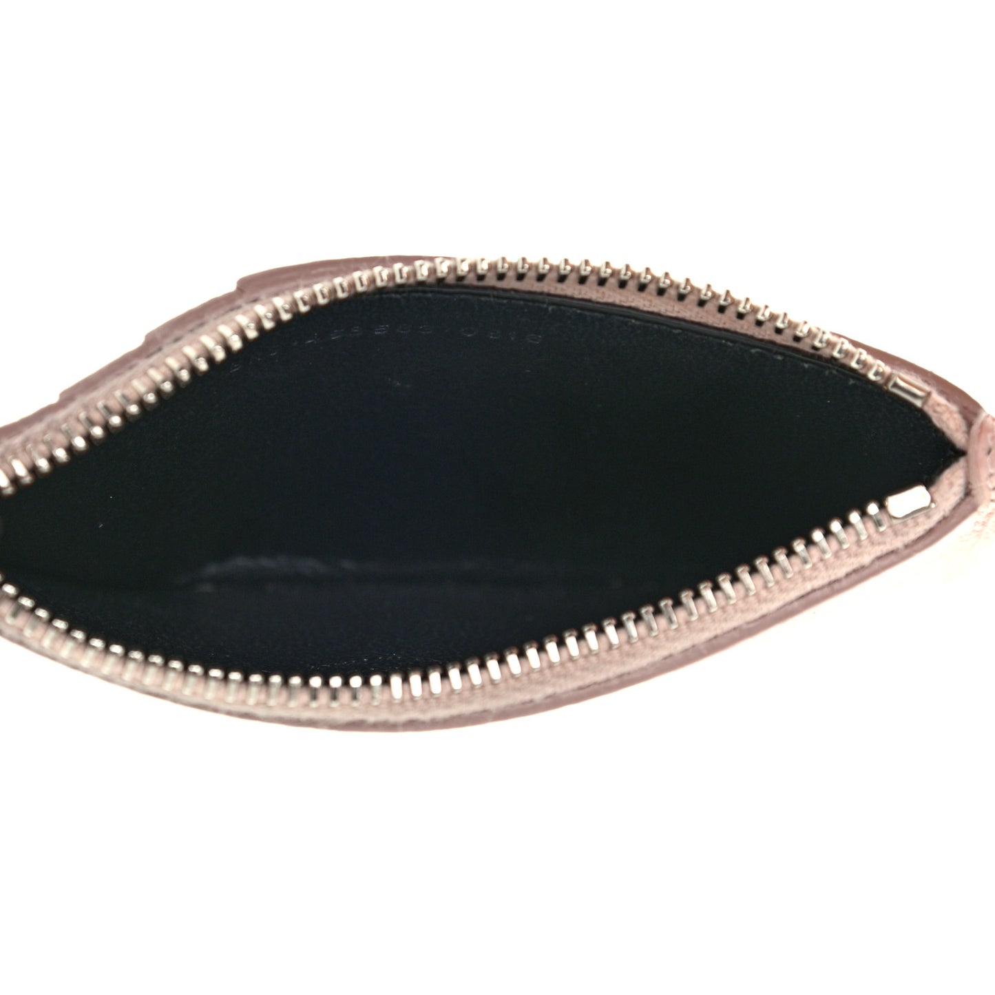 Grained Calfskin 5 Fragments Zip Pouch Card Holder Nude