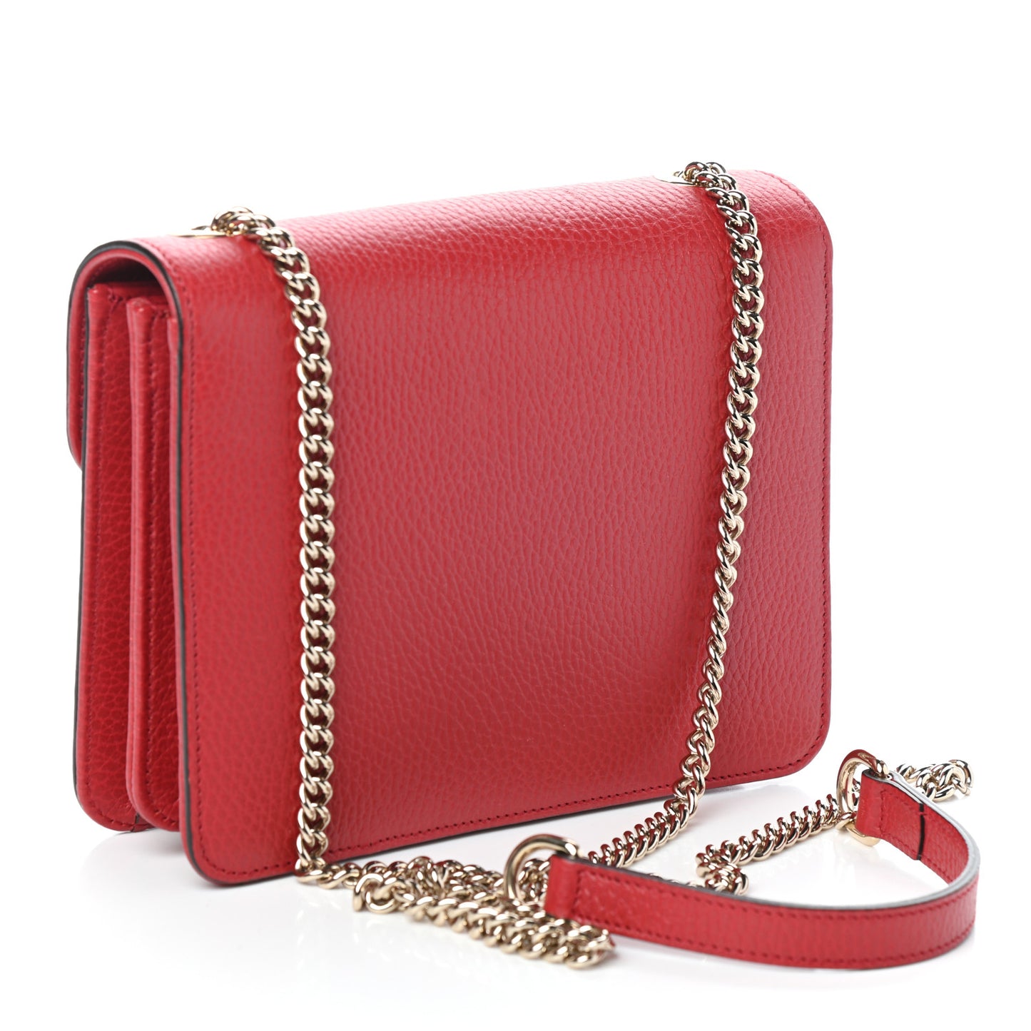 Dollar Calfskin Small Interlocking G Shoulder Bag Red