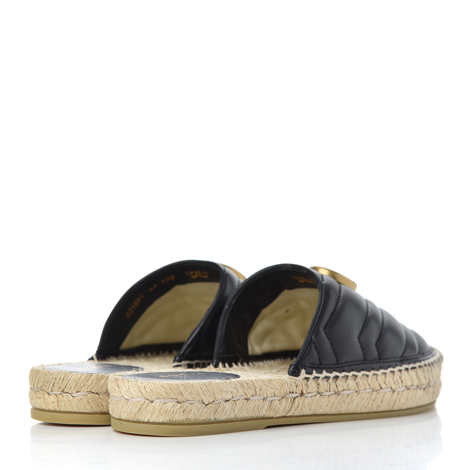 Gucci Nappa Matelasse GG Marmont Espadrille Slippers 36 Black 4 of 13