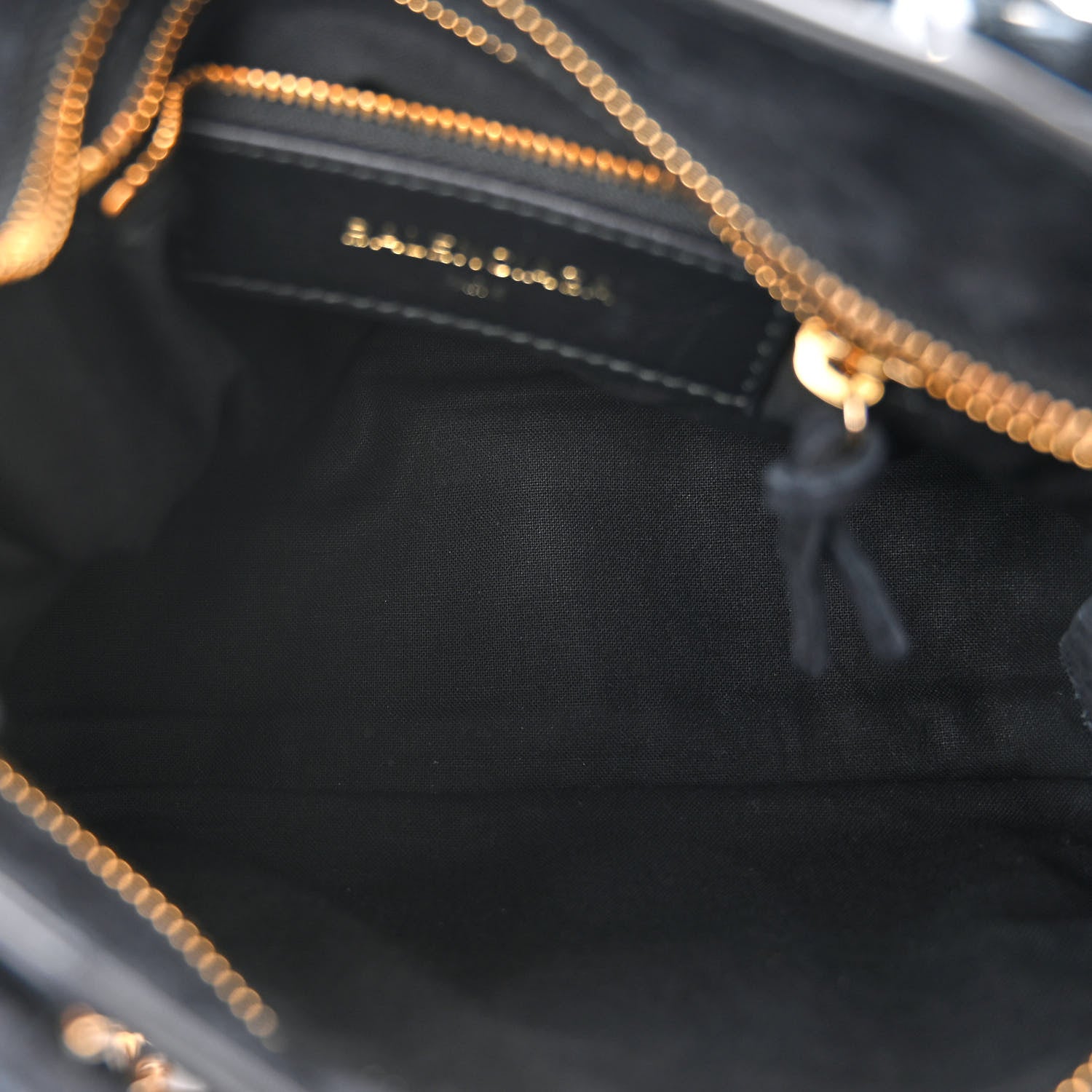 Balenciaga Baby Daim Suede Gold Metallic Edge Hardware Mini City Black 6 of 11