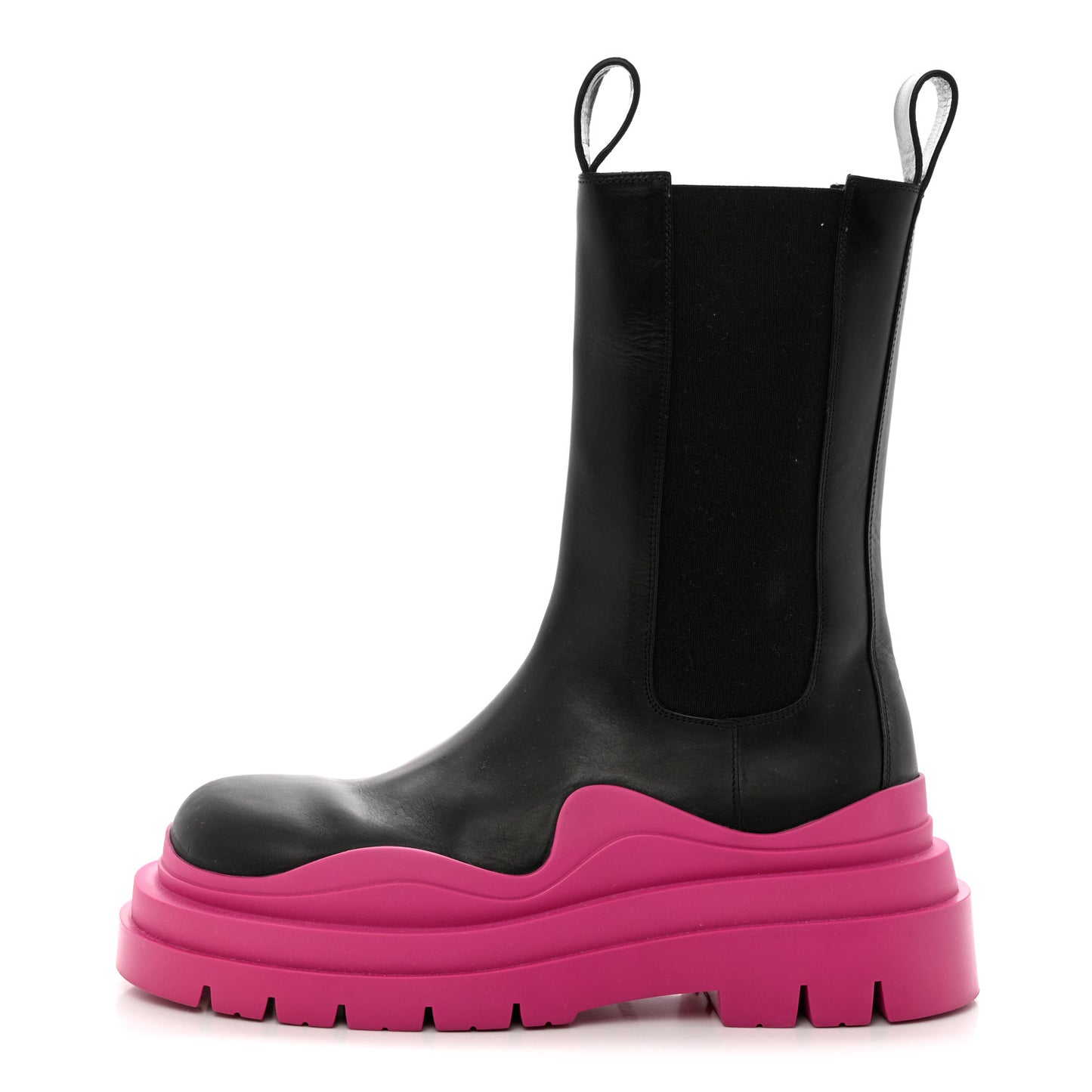 Calfskin The Tire Chelsea Boots 40 Black Hollyhock