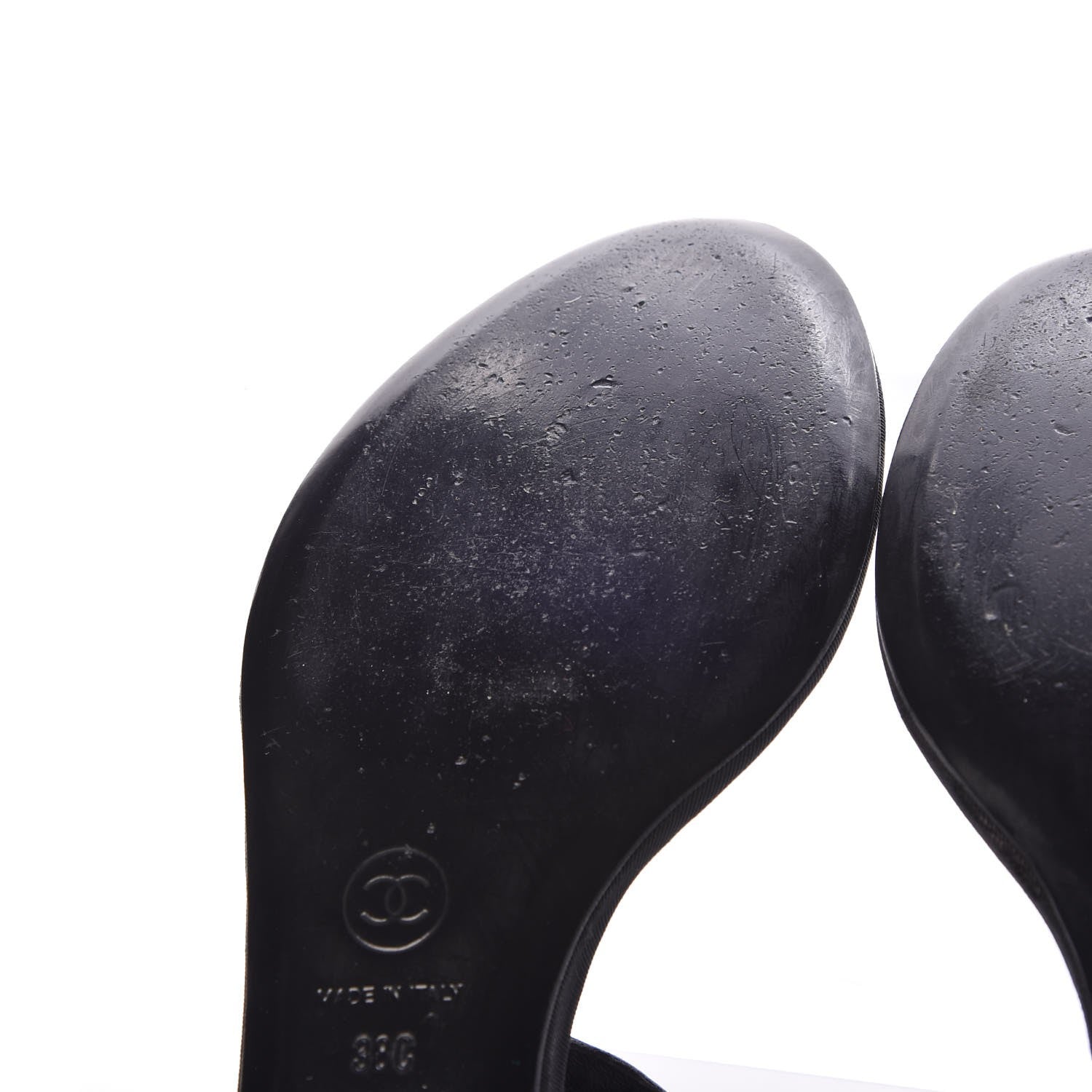 Chanel Lambskin Pearl Thong Sandals 38 Black 9 of 24