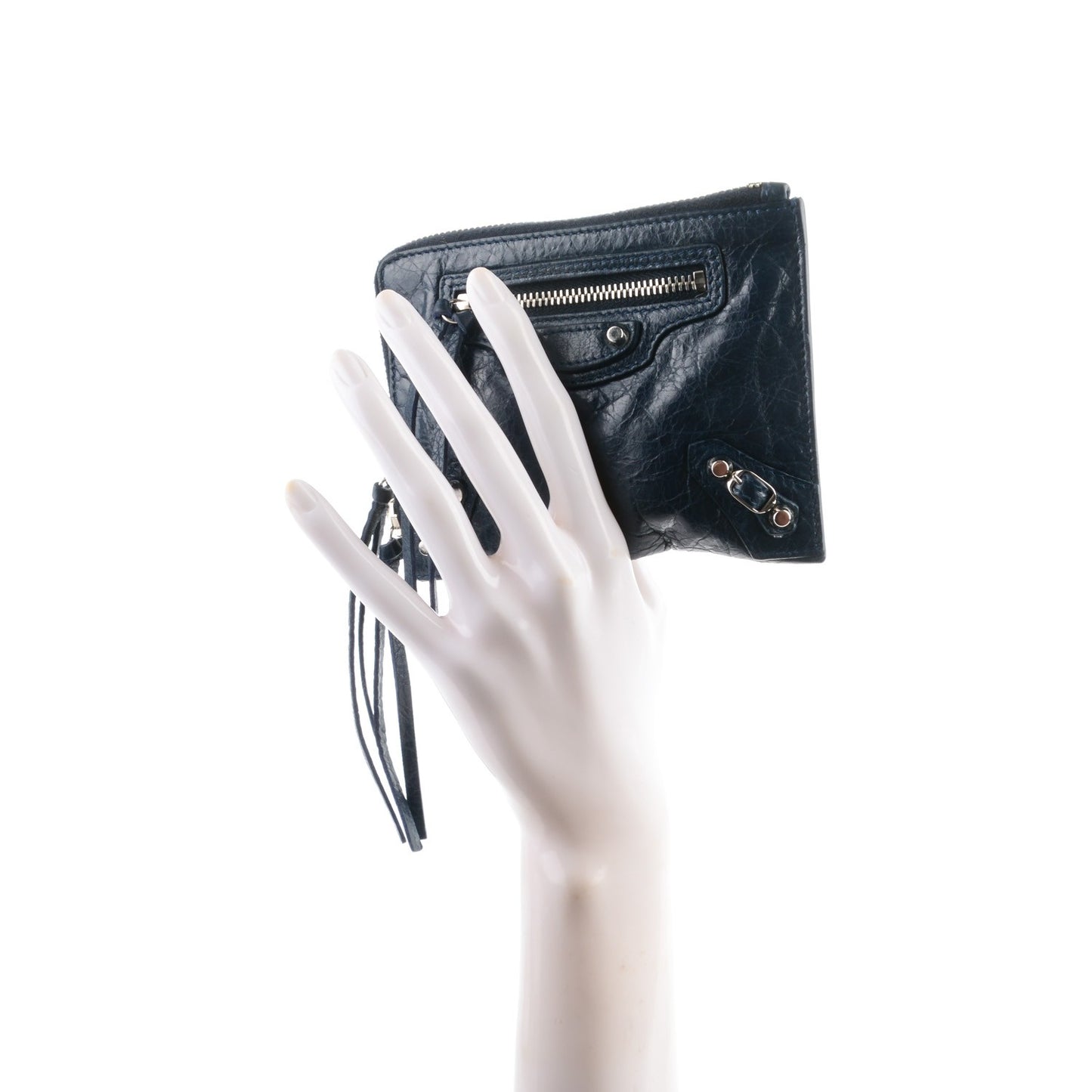 Agneau Arena Classic Hardware Mini Pouch Bleu Obscur