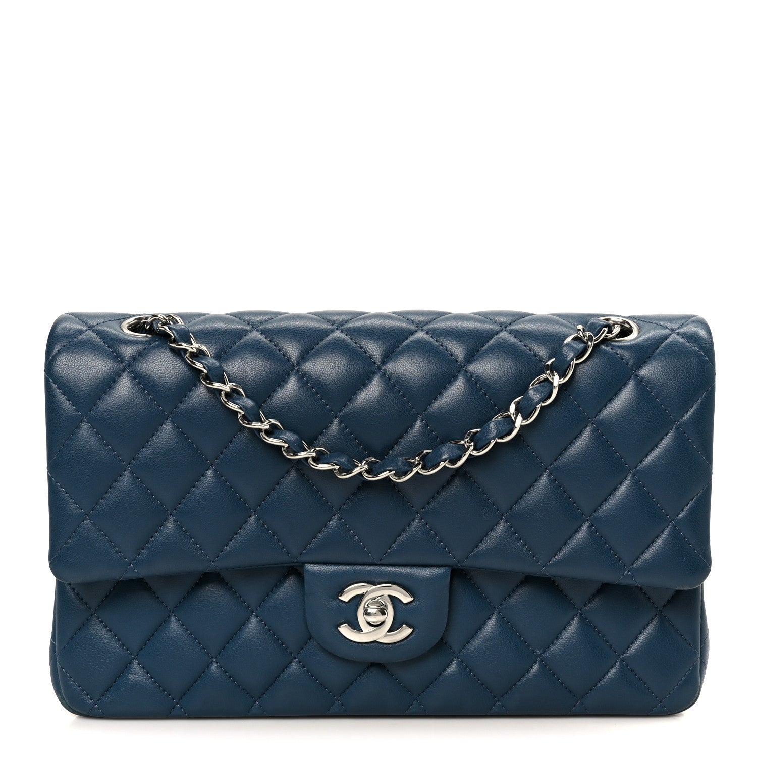 Chanel Lambskin Quilted Medium Double Flap Navy 1 of 12